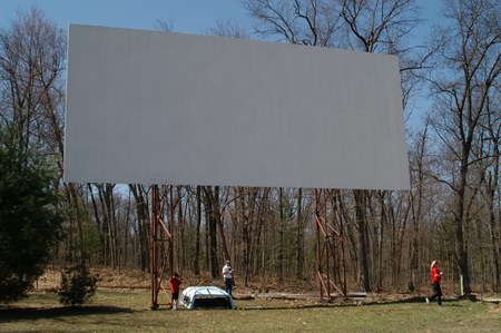 M-37 Drive-In Theatre - Screen - Photo From Water Winter Wonderland (newer photo)